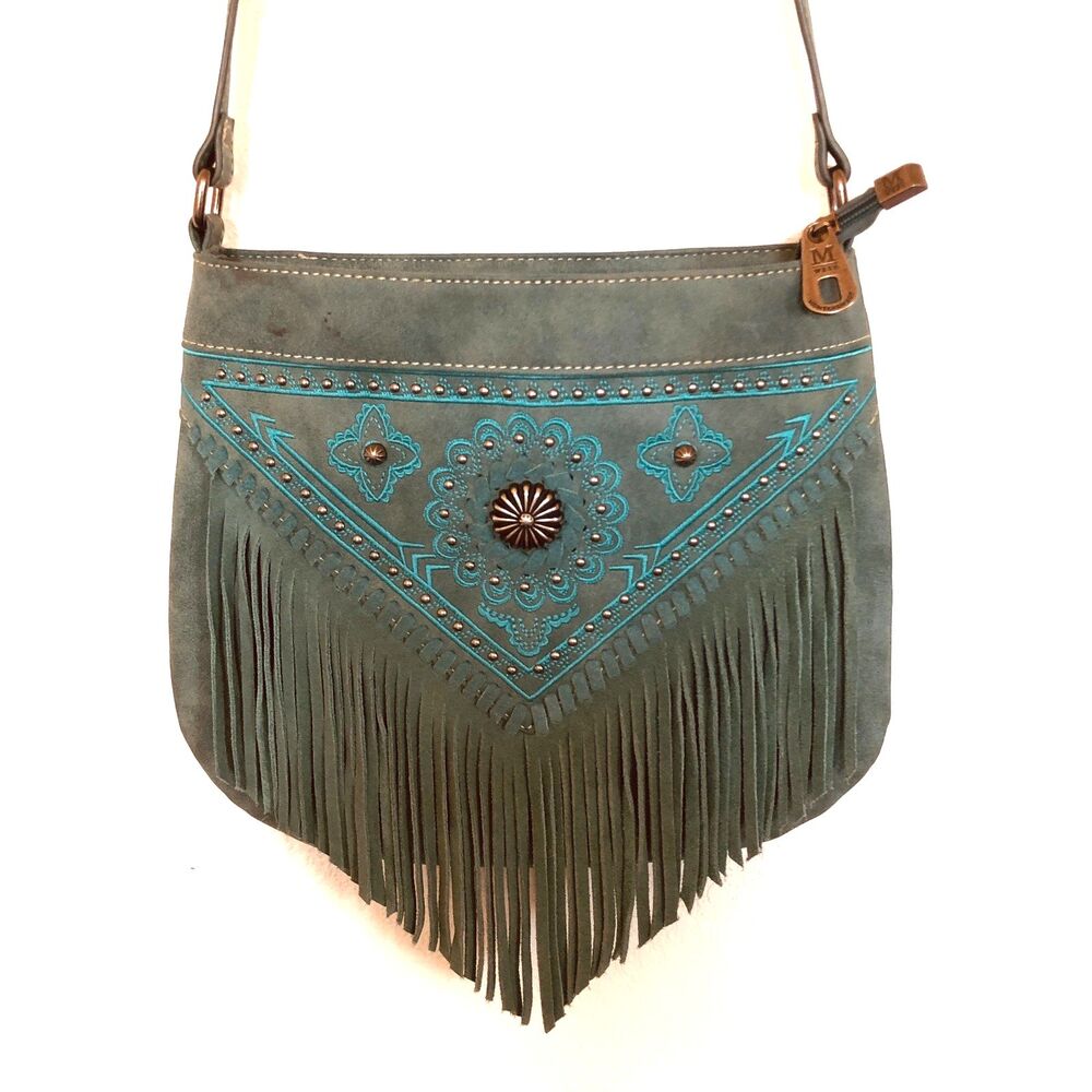 Montana West Carry On Western Fringe Vegan Leather Suede-Like Feel Crossbody